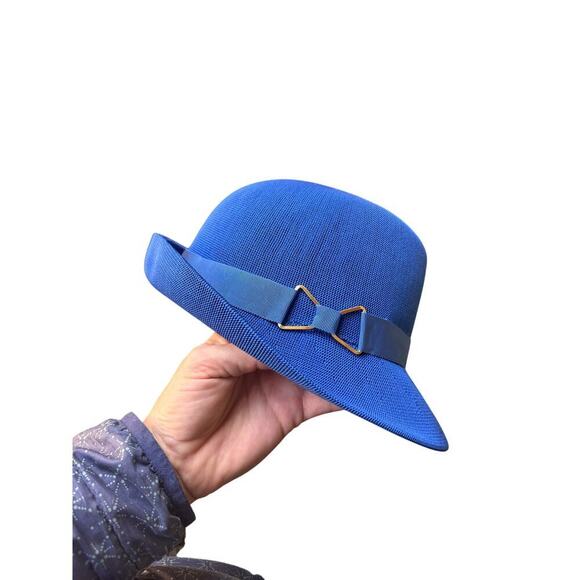 Vintage Kangol Zephyr Faye Blue Woven Hat elegant women’s unique breathable - Picture 3 of 8